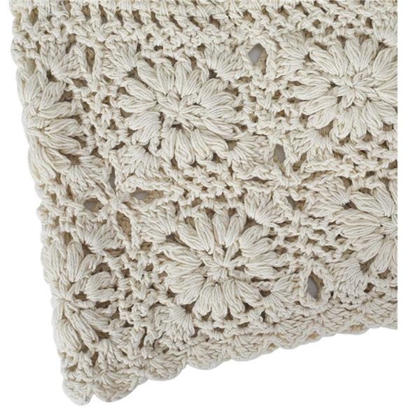 Women Cotton Crochet Beanie Hat CuteKnit Cutout Summer Floral Skull Cap - Picture 7 of 7